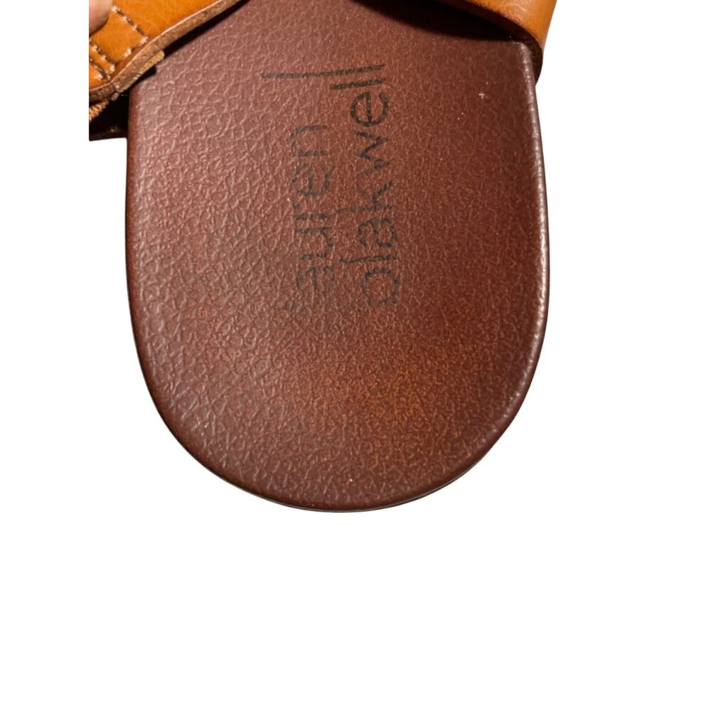 Lauren Blakwell Brown Leather Women's Slip-On Stretchy Back Sandals Size 8M - Picture 2 of 10